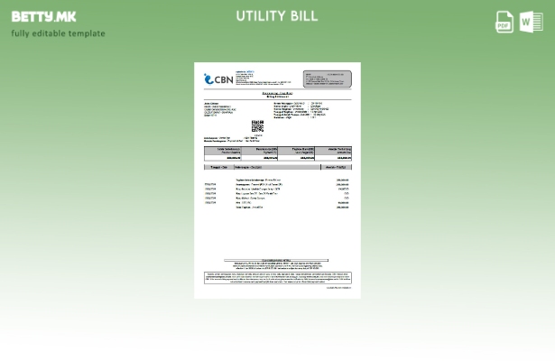 Модерен стил Индонезија Cyberindo Aditama шаблон за комунални сметки